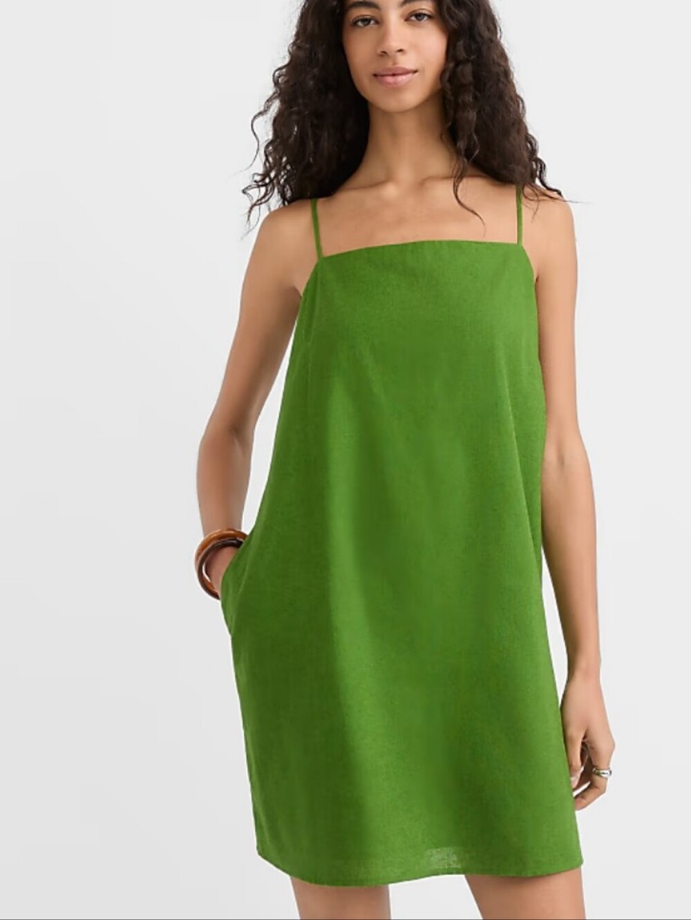 Loft Green Spaghetti Strap Dress